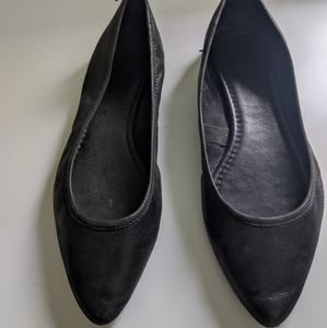 Frye black leather pointed flats size 10